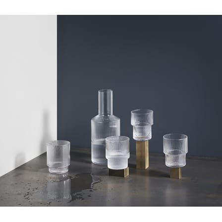 Carafe Ripple verre transparent / 1 L - Verre strié - Ferm Living