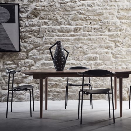 Chaise empilable CH88T bois noir / Hans J. Wegner, 1955 - CARL HANSEN & SON