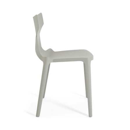 Chaise empilable Re-Chair plastique gris / Matériau recyclé - Antonio Citterio, 2022 - Kartell