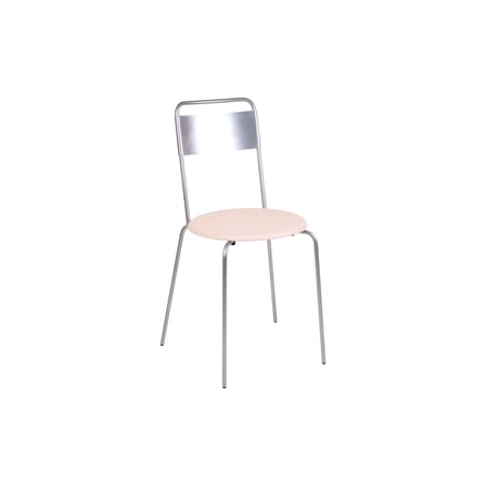 Chaise Petit Rond métal / Assise cuir - Frama 