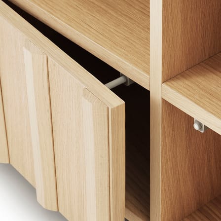 Buffet bas Rib bois naturel / L 120 x P 38 x H 44 cm - Normann Copenhagen