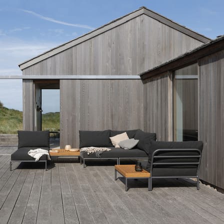 Canapé de jardin modulable Level 2 tissu beige / Dossier extra moelleux - P 139 cm - Houe