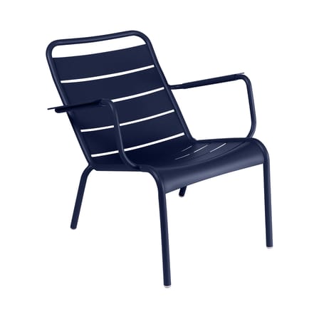 Fauteuil bas Luxembourg métal bleu / Dossier incliné - Fermob