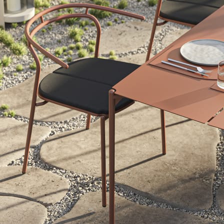 Fauteuil empilable Novo métal orange - AYTM