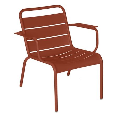 Fauteuil lounge Luxembourg métal rouge / Dossier droit - Fermob