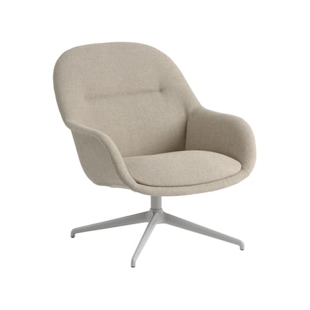 Fauteuil pivotant Fiber Lounge tissu gris - Muuto