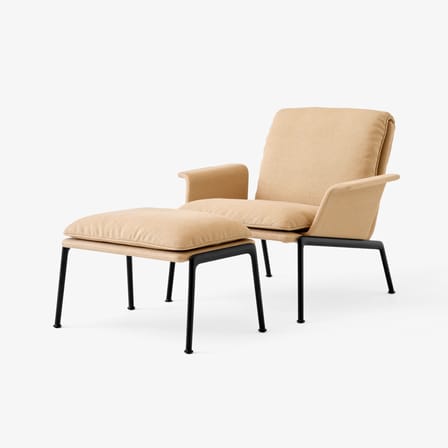Fauteuil rembourré Muno LN19 tissu beige - &tradition