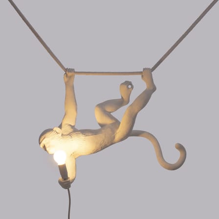 Lampe Monkey Swing plastique blanc / Indoor - L 60 cm - Seletti