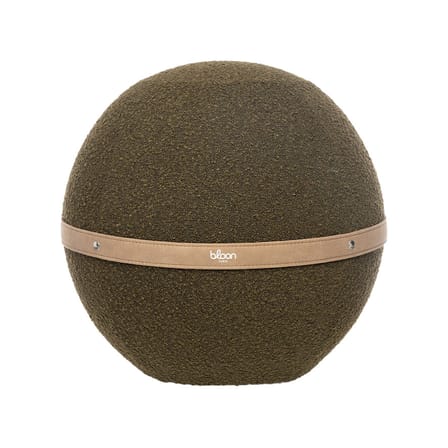 Pouf Bouclette XL vert / Ergonomique - Ø 65 cm / Laine bouclette - BLOON PARIS