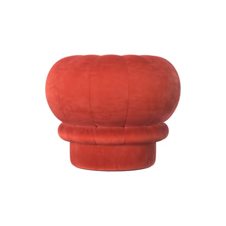 Pouf Claudie tissu rouge / Velours - Hartô