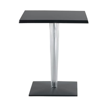 quadratischer Tisch TopTop - Dr. YES plastikmaterial schwarz mit eckiger Tischplatte 70 x 70 cm - Kartell