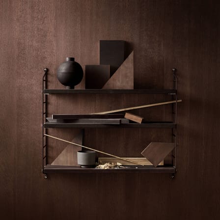 String® Pocket Shelf wood brown / W 60 x H 50 cm - Reissued 1949 - String Furniture