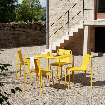 Table carrée Panorama métal jaune / 90 x 90 cm - 2 places - TIPTOE