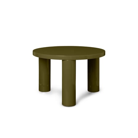 Tavolino Post Small legno verde / Ø 65 x H 41 cm - MDF laccato - Ferm Living