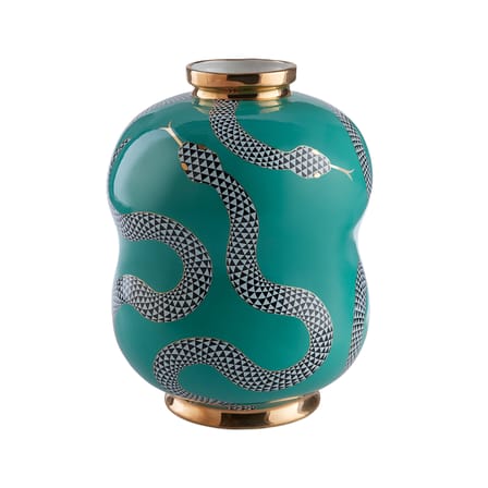 Vase Eden Cinched céramique vert / Ø 24 x H 33 cm - Jonathan Adler