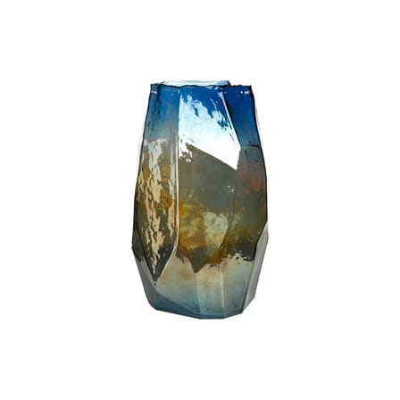 Vase Graphic Luster Large verre multicolore bleu or / H 40 cm - Verre irisé - POLSPOTTEN