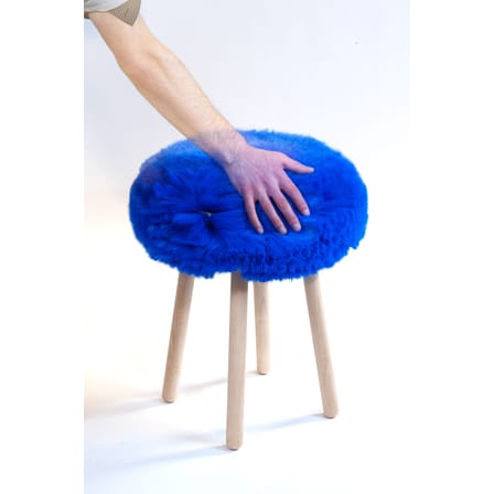 Tabouret Papa plastique rose bois naturel / Collector en exclusivité / Seconde vie - USIN-e