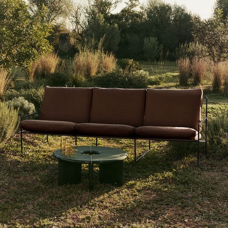 Canapé de jardin 3 places Desert tissu marron / L 233 cm - Ferm Living