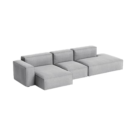Canapé d'angle Mags Soft Low Armrest n°4 gris / 3 places -  L 331 cm/ Accoudoir gauche - Hay