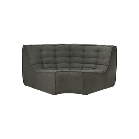 Canapé d'angle N701 tissu vert / Module d'angle arrondi 90° - L 120 cm / Coton recyclé - Ethnicraft