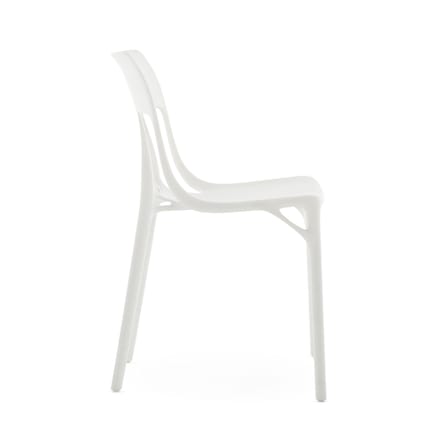 Chaise empilable A.I. Lite plastique blanc / Conçu par intelligence artificielle - Recyclé - Kartell