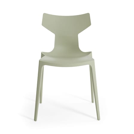 Chaise empilable Re-Chair plastique vert / Matériau recyclé - Antonio Citterio, 2022 - Kartell