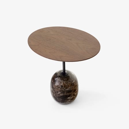 Guéridon Lato LN9 marbre bois naturel / Marbre & bois - 50 x 40 x H 45 cm - &tradition