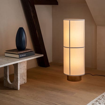 Lampadaire Hashira LOW tissu beige / Ø 30 x H 83 cm - Lin - Audo Copenhagen