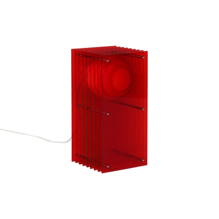 Lampe de table Lop Small Rectangle plastique rouge / Lauréat Archiproducts Design Award - BANG
