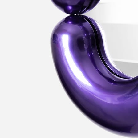 Miroir mural Zodiac Bumper Medium céramique violet /  L 55 x H 90 cm - Jean-Baptiste Fastrez, 2020 - Moustache