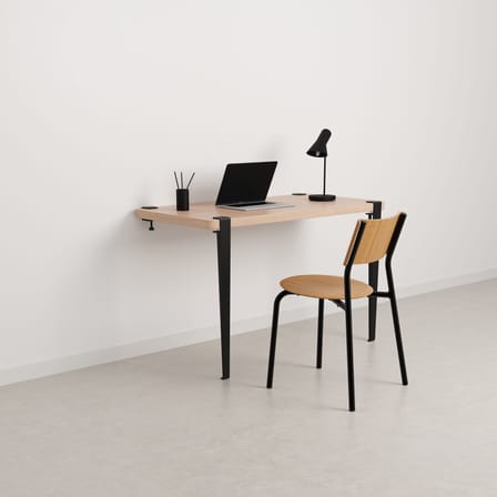 Pied  métal noir avec fixation étau / H 75 cm - Pour créer table & bureau - TIPTOE