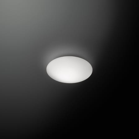 Applique Puck LED verre blanc / Plafonnier - Ø 27 cm - Vibia