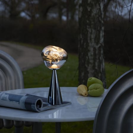 Schnurlosleuchte Melt Portable LED plastikmaterial silber / H 28,5 cm - Polycarbonat metallic (wechselt die Farbe) - Tom Dixon
