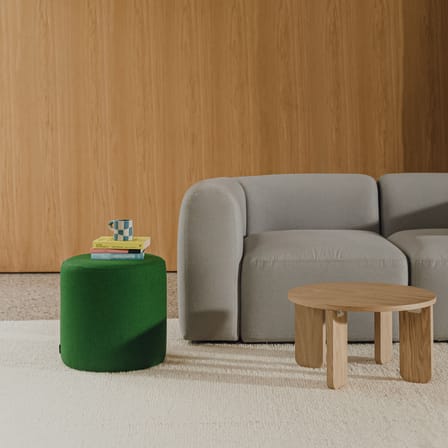 Sitzkissen Folk Grand textil grün / Ø 40 x H 40 cm - NOO.MA