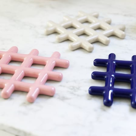 Sottopentola Grid ceramica rosa / 19 x 19 cm - Gres - & klevering