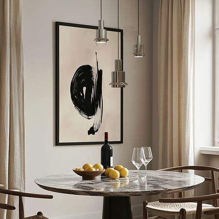 Suspension Chaumont métal argent / Ø 15 cm - Réédition 1964 - DCW éditions