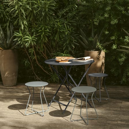 Tabouret Cocotte métal vert / Table d'appoint - H 45 cm - Fermob