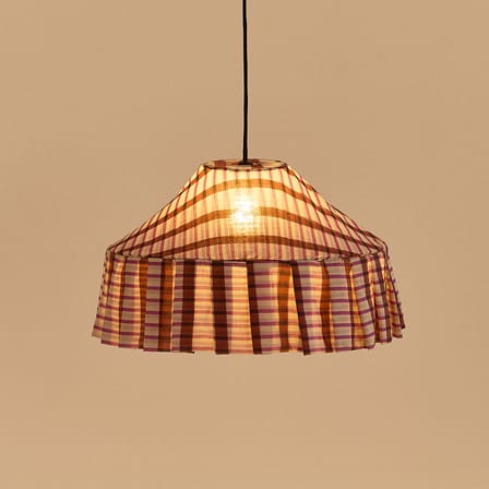 Abat-jour Nicole tissu marron / Ø 50 x H 28 cm - Voile de coton - NOBODINOZ