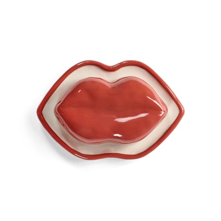 Beurrier Lips céramique rouge / Petit plat avec couvercle - Serax