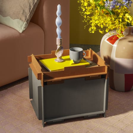 Boîte empilable Stacie bois gris / 44 x 34 x H 28 cm - MDF - BROSTE COPENHAGEN