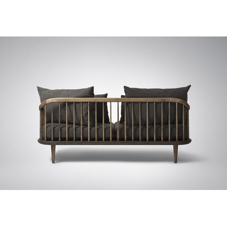Canapé droit FLY tissu gris bois naturel / 2 places - L 162 cm - &tradition