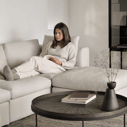 Canapé modulable Mellow tissu blanc / Module angle - Ethnicraft