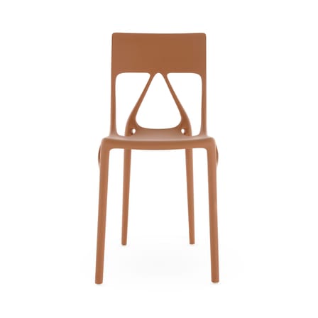Chaise empilable A.I. Lite plastique marron / Conçu par intelligence artificielle - Recyclé - Kartell