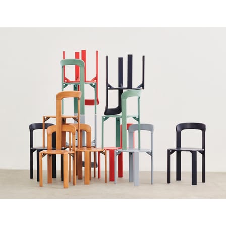 Chaise empilable Rey bois vert / By Bruno Rey x Dietiker, 1971 - Hay