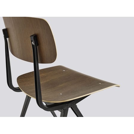 Chaise Result noir bois naturel / Réédition 1958 - Hay