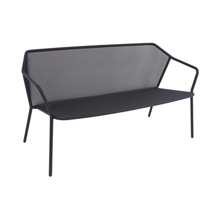Gartensofa 2-Sitzer Darwin metall schwarz / Netzgitter aus Metall - L 140 cm - Emu