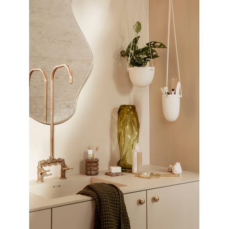 Speckle Large Hanging pot ceramic white / Stoneware - Ø 20.5 x H 14.5 cm - Ferm Living