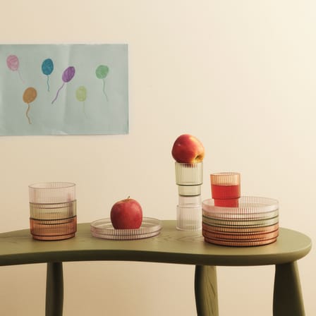 Kindergeschirr-Set Ripple plastikmaterial transparent / Teller, Schale & Becher – BPA-frei - Ferm Living