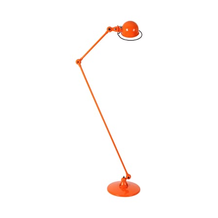Lampadaire Loft métal orange / 2 bras articulés - H max 160 cm - Jieldé