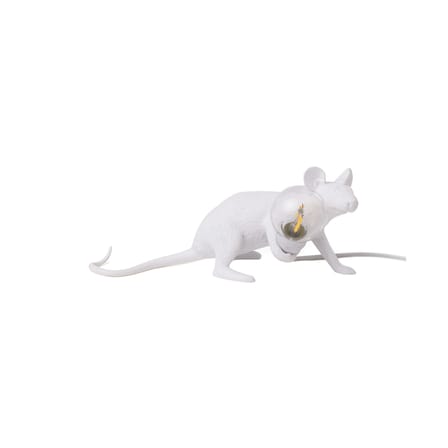 Lampe de table Mouse Lie Down #3/  Souris allongée plastique blanc - Seletti